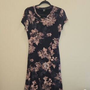Rachel Zoe Black Dress with Blush Floral Print